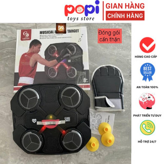 Máy Tập Boxing Theo Nhạc Gắn Tường Dành Cho Trẻ Em - Tập Luyện Tại Nhà, Kết Nối Bluetooth Thú Vị - POPITOYS