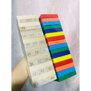 Giáo cụ Đồ Chơi Rút Gỗ 54 Thanh Màu – Gỗ Tự Nhiên Mịn, Kèm Xúc Xắc, Phát Triển Trí Tuệ Cho Mọi Lứa Tuổi - POPITOYS