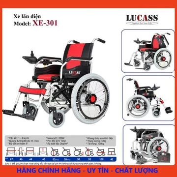 Xe lăn điện, Xe lăn điều khiển điện LUCASS XE -301, có lăn tay