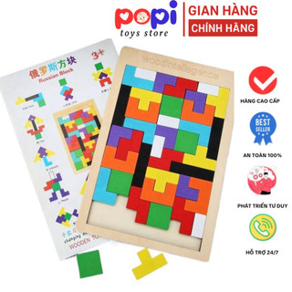 ```Xếp Hình Tetris Đại Gạch Gỗ Russia, Đồ Chơi Thông Minh Phát Triển Tư Duy Cho Trẻ Từ 3 Tuổi```