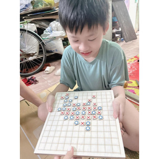 [Bộ Cờ Caro Gỗ] Cờ Xo In Màu Cho Trẻ Phát Triển Tư Duy & Kỹ Năng Ghi Nhớ - Dành Cho Bé - POPITOYS