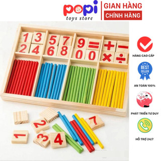 Bộ Đồ Chơi Giáo Dục Domino Số Đếm Và Que Tính Thông Minh Giúp Bé Phát Triển Tư Duy Học Toán, HTS-POPIKI