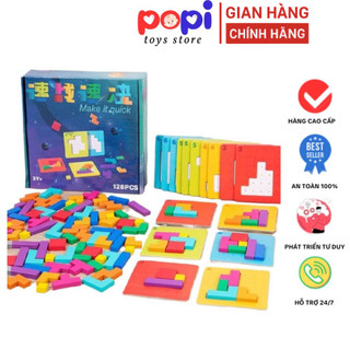 ```Bộ Xếp Hình 3D Tetris Đối Kháng Mamikids - Đồ Chơi Thí Nghiệm Tư Duy Thông Minh cho Trẻ Em - POPITOYS```