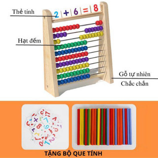 Bộ Đồ Chơi Trí Tuệ Bảng Tính Thông Minh kèm 100 Thẻ Số và 100 Que Tính giúp bé phát triển tư duy GO91
