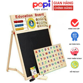 Bảng Ghép Nam Châm Gỗ Hai Mặt Lớn Dành Cho Trẻ Học Chữ Cái, Số Thông Minh GO68