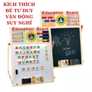 Bảng Ghép Nam Châm Gỗ Hai Mặt Lớn Dành Cho Trẻ Học Chữ Cái, Số Thông Minh GO68