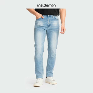 Quần jeans slim fit INSIDEMEN mẫu mới 2024 phong cách trẻ trung, năng động IJN0400Z