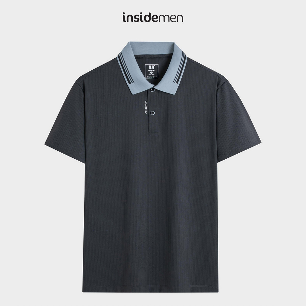 Áo Polo Nam Tay Ngắn Regular Fit INSIDEMEN Thoáng Khí Co Giãn IPS225AS0