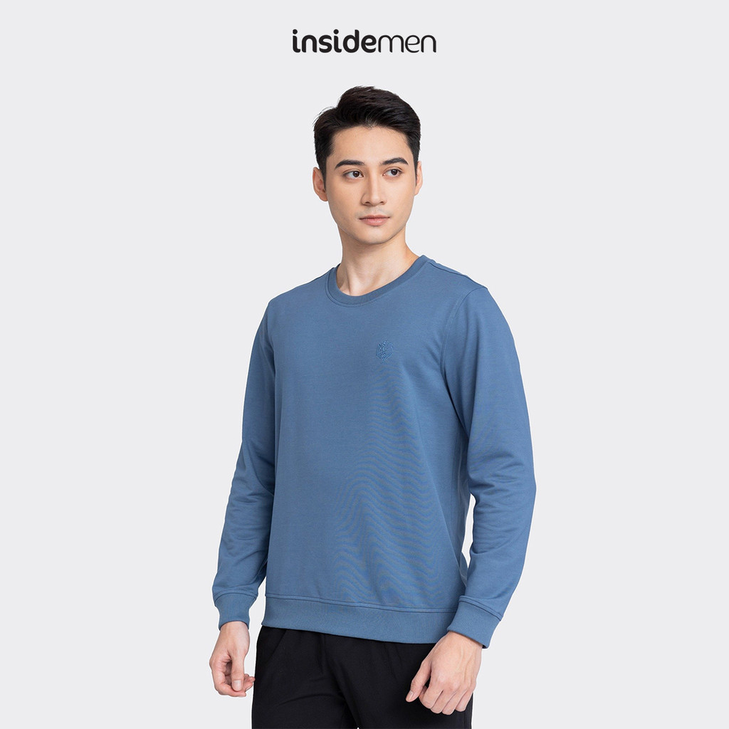 Áo Nỉ Nam Sweater INSIDEMEN Basic Chất Nỉ Dày Dặn Co Dãn Kiểu Dáng Trẻ Trung Thời Trang ISW001W3