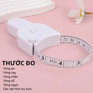 Thước Dây Dạng Hộp Tự Rút – Combo 2 Cái – Đo Vòng Eo, Vải Vóc, Đồ Đạc – Có Khe Đọc Số, Chốt Khóa