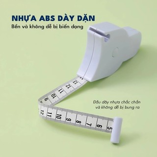 Thước Dây Dạng Hộp Tự Rút – Combo 2 Cái – Đo Vòng Eo, Vải Vóc, Đồ Đạc – Có Khe Đọc Số, Chốt Khóa