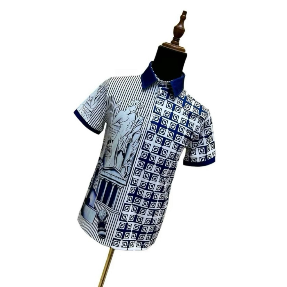 Áo Polo Nam họa tiết 3D in độc đáo, chất liệu cotton gai thoáng mát, phong cách menswear cổ điển.