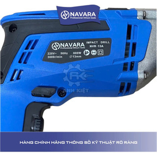 Máy khoan cầm tay NAVARA 13A, Dây đồng nguyên chất, Công suất 800W, Đầu kẹp 13mm