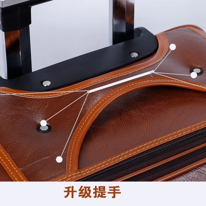 Vali Trolley Cao Cấp với Bánh Xe Đa Năng, Vali Nam, Vali Da Mềm, Vali Du Lịch, Vali Cầm Tay, Vali Mật Khẩu Dung Lượng Lớ – 6