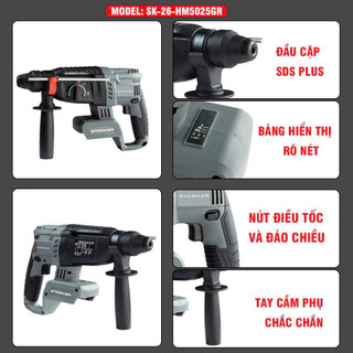 Thân Máy Khoan Bê Tông Dùng Pin STARKER SK-26-HM5025GR - Pin Phổ Thông Makita - Hàng Cao Cấp - Bảo Hành Chính Hãng