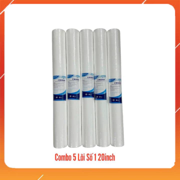 Combo 5 lõi lọc số 1 PP 20inch, Lõi lọc đầu nguồn dùng cho cốc lọc 20 inch Hàng Chính Hãng
