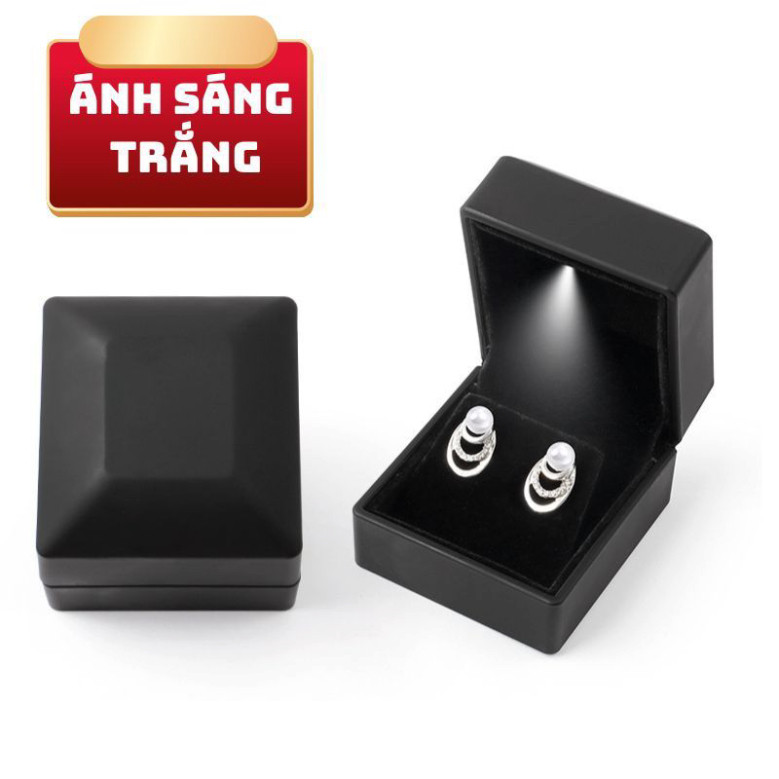 Hộp đựng bông tai có đèn LED hộp khuyên tai trang sức nhận in logo thuong hieu JSP