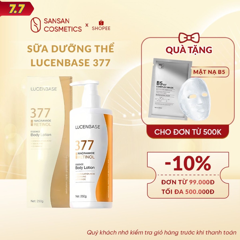Sữa Dưỡng Thể Lucenbase 377 Niacinamide Retinol Essence Body Lotion ...