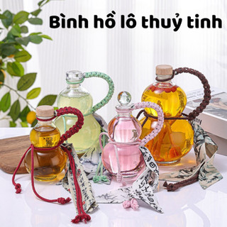 Bình Nước Hồ Lô Thuỷ Tinh Dung Tích 250ml 500ml 1000ml Bình Đựng Nước Cổ Trang An Toàn Life Plus - BN07