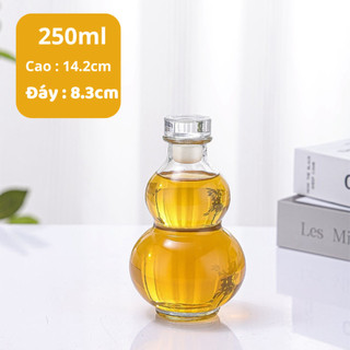 Bình Nước Hồ Lô Thuỷ Tinh Dung Tích 250ml 500ml 1000ml Bình Đựng Nước Cổ Trang An Toàn Life Plus - BN07