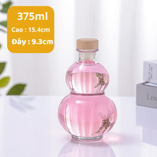 Bình Nước Hồ Lô Thuỷ Tinh Dung Tích 250ml 500ml 1000ml Bình Đựng Nước Cổ Trang An Toàn Life Plus - BN07