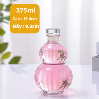 Bình Nước Hồ Lô Thuỷ Tinh Dung Tích 250ml 500ml 1000ml Bình Đựng Nước Cổ Trang An Toàn Life Plus - BN07