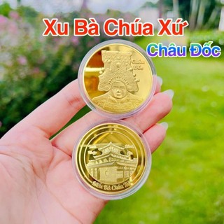 Đồng Xu Bà Chúa Xứ Châu Đốc Mạ Vàng làm quà tặng lưu niệm