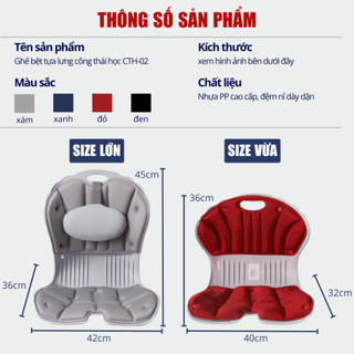Ghế Bệt Tựa Lưng Vỏ Sò Có Gối Tựa, Ghế Công Thái Học Ngồi Bệt Chỉnh Dáng Ngồi Chống Gù Lưng CTH-02