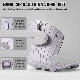 Ghế Bệt Tựa Lưng Vỏ Sò Có Gối Tựa, Ghế Công Thái Học Ngồi Bệt Chỉnh Dáng Ngồi Chống Gù Lưng CTH-02