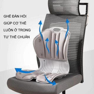 Ghế Bệt Tựa Lưng Vỏ Sò Có Gối Tựa, Ghế Công Thái Học Ngồi Bệt Chỉnh Dáng Ngồi Chống Gù Lưng CTH-02