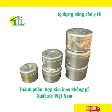 Hộp Inox Đựng Bông Cồn Y Tế Bông Tẩy Trang - Dụng Cụ Y Tế, Spa