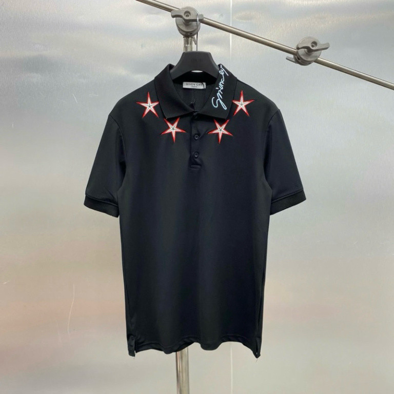 Áo polo nam nữ cổ bẻ  cotton gai thêu hình ngôi sao đỏ ngực phối cổ dệt chữ kí cao cấp boy phố PL142P New 2025