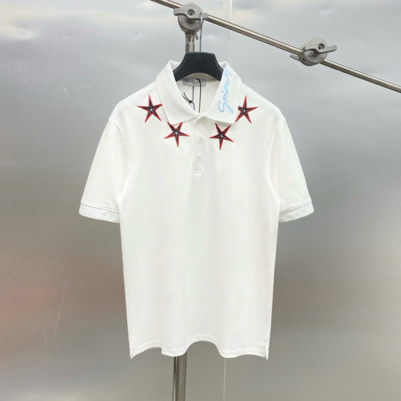 Áo polo nam nữ cổ bẻ  cotton gai thêu hình ngôi sao đỏ ngực phối cổ dệt chữ kí cao cấp boy phố PL142P New 2025