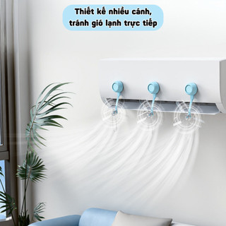 [Bản 2025]Quạt tản gió điều hòa hút chân không Ngói HOME Quạt chuyển hướng gió điều hòa 3 cánh, điều chỉnh 360 độ- QTG02