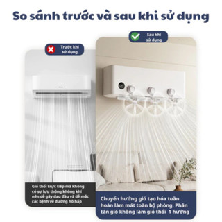 [Bản 2025]Quạt tản gió điều hòa hút chân không Ngói HOME Quạt chuyển hướng gió điều hòa 3 cánh, điều chỉnh 360 độ- QTG02