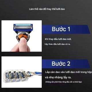 Dao cạo râu 5 lưỡi kèm hộp, dao cạo râu kiểu Đức cho nam kèm lưỡi dao sắc không đau rát cho da mặt, máy cạo râu DCR01