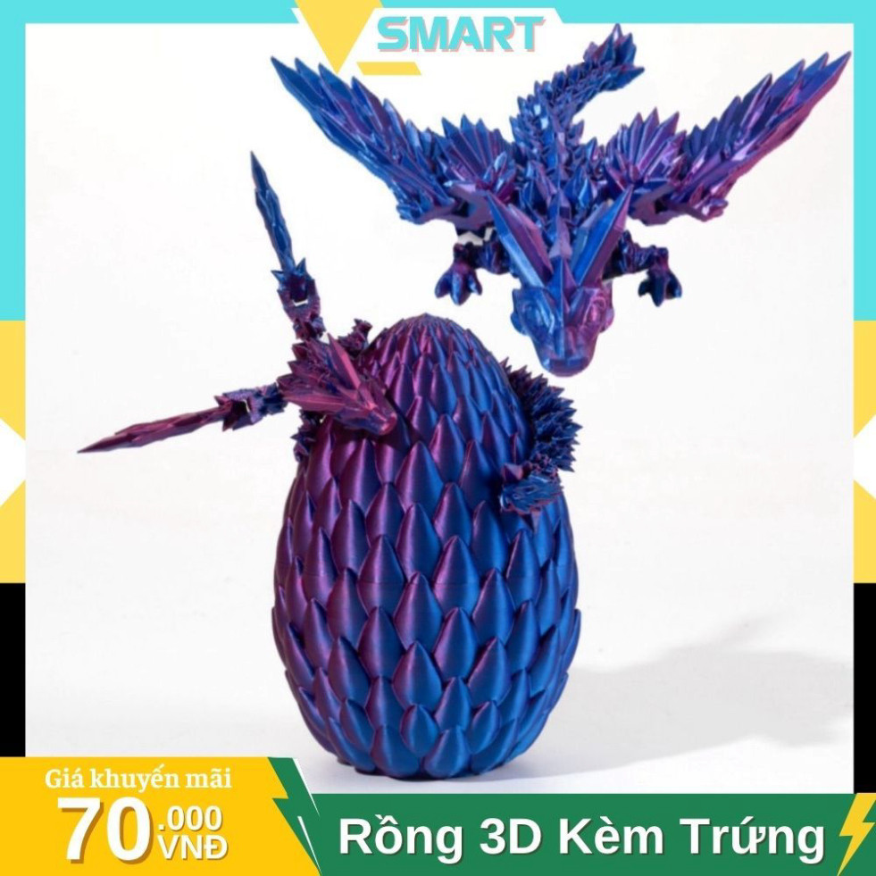 Mô Hình Rồng In 3D Kèm Trứng Rồng Nhiều Màu Khớp Nối Chuyển Động MEHOM ...