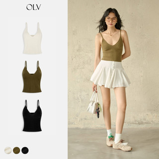 Áo kiểu OLV dệt kim 2 dây cổ tim Aeri nhiều màu dáng basic