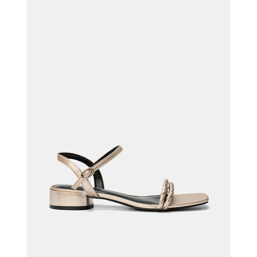 Giày Sandal Nữ 3cm Thời Trang JUNO Gót Thấp Phối Hai Quai Xoắn SD03083