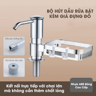 Bộ Vòi Bơm Nước Rửa Chén Kèm Giá Để Đồ Gắn Bồn Rửa Nhựa ABS Kèm Ống Dẫn Silicon 120cm NGÓI HOME - VS03
