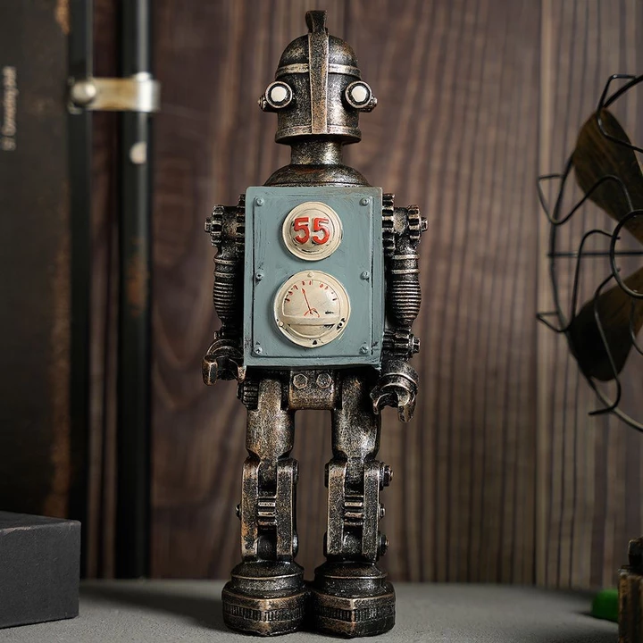 Đồ trang trí phong cách công nghiệp retro Mỹ55Robot hơi nước trang trí phòng khách, văn phòng, đồ thủ công, đồ trang trí
