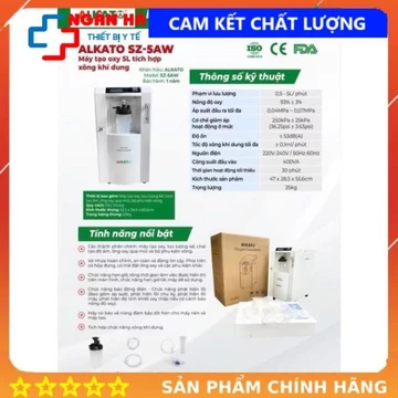 (Hoả Tốc) Máy tạo oxy Alkato SZ-5AW - có xông khí dung - Hàng cty - Chính Hãng .. ..