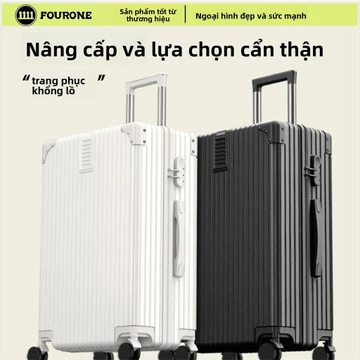 FOUR ONE Vali du lịch cho sinh viên, vali mới, dung tích lớn, vali du lịch có khóa mật mã, vali da