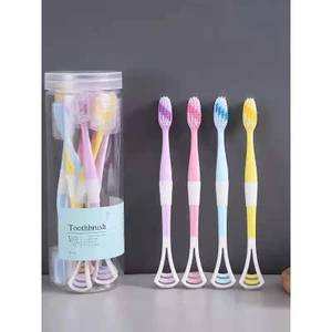 Hộp 8 chiếc bàn chải đánh răng 2 in 1 có dụng cụ cạo lưỡi