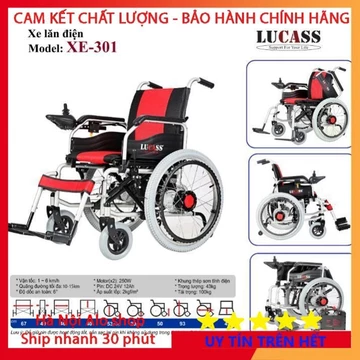 Xe lăn điện, Xe lăn điều khiển điện LUCASS XE -301 - Hàng C.ty - Chính Hãng - Hàng C.TY