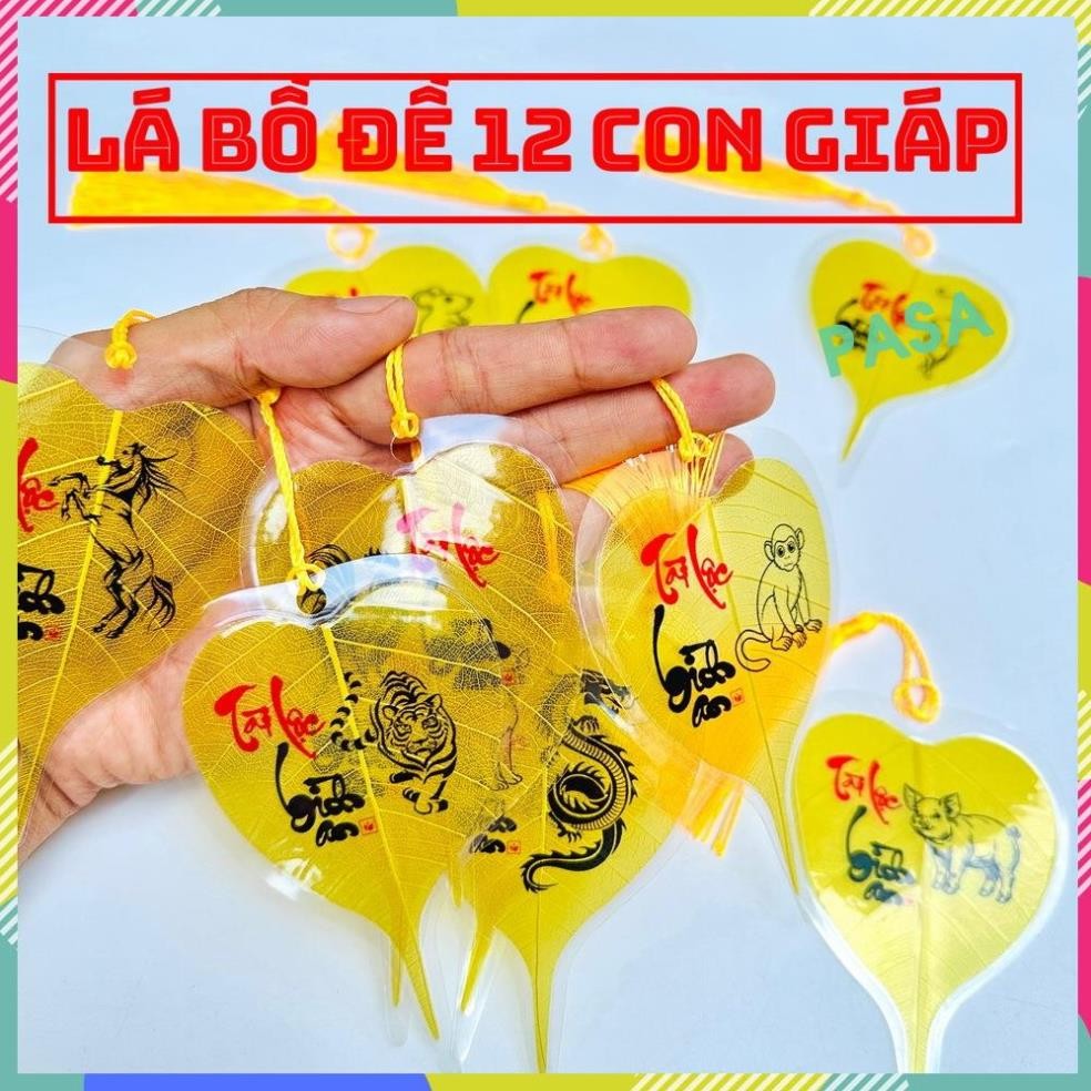 Lá Bồ Đề Nhũ Vàng 12 CON GIÁP Đã Khai Quang Tài Lộc, Bình An May Mắn Để Ốp Lưng Điện Thoại, Để Ví