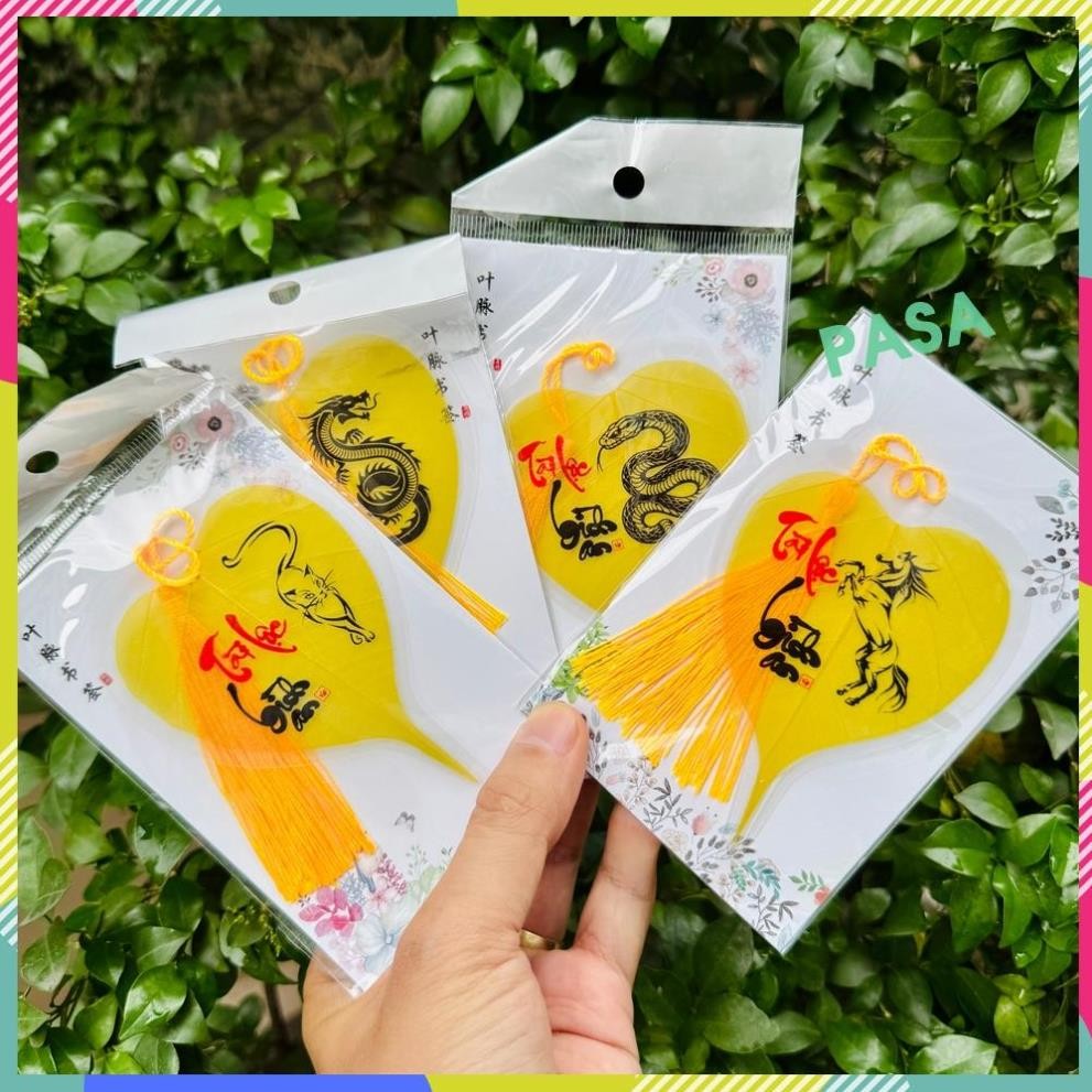 Lá Bồ Đề Nhũ Vàng 12 CON GIÁP Đã Khai Quang Tài Lộc, Bình An May Mắn Để Ốp Lưng Điện Thoại, Để Ví