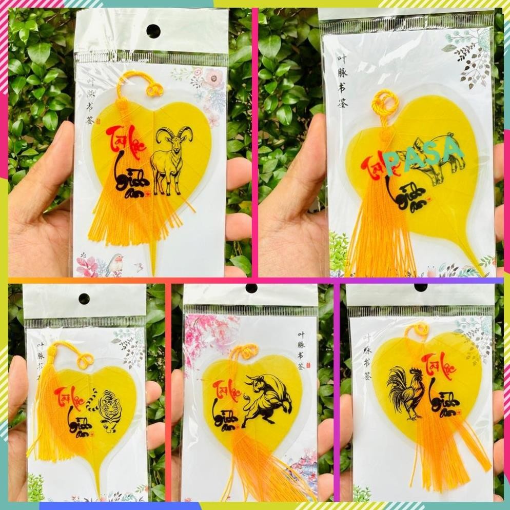 Lá Bồ Đề Thư Pháp 12 Con Giáp - Để Ốp Lưng ĐT, Treo Xe Oto Xe Máy
