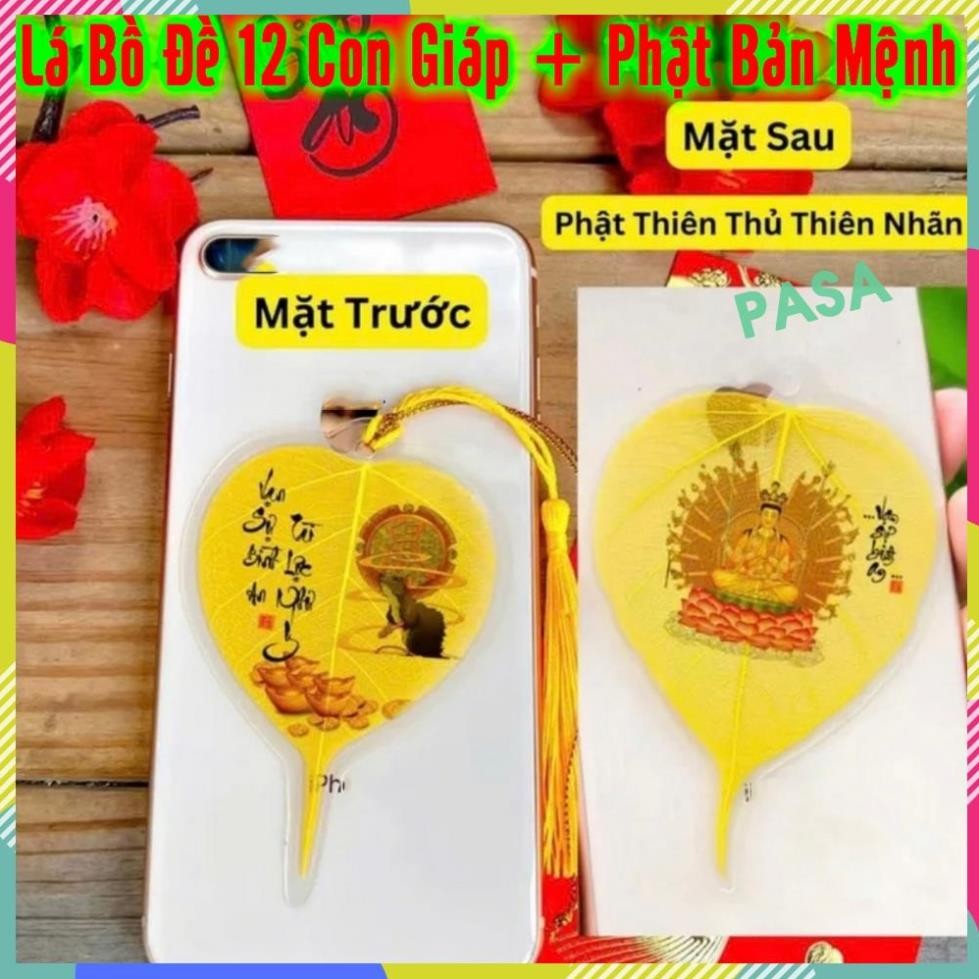 Loại 1 (Lá Thật) Lá Bồ Đề Phật Bản Mệnh 12 Con Giáp , để ốp điện thoại, treo xe ô tô, treo móc khoá