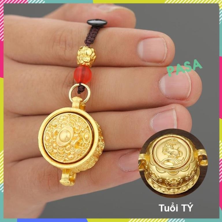 Móc Khóa Bát Tụ Bảo 4 Món 12 Con Giáp Chất Liệu Hợp Kim Xoay Được